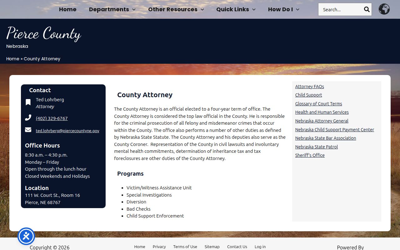 Pierce County arrest history and County Attorney charging records