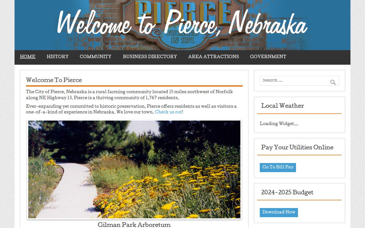 Pierce criminal records context on the official City of Pierce homepage