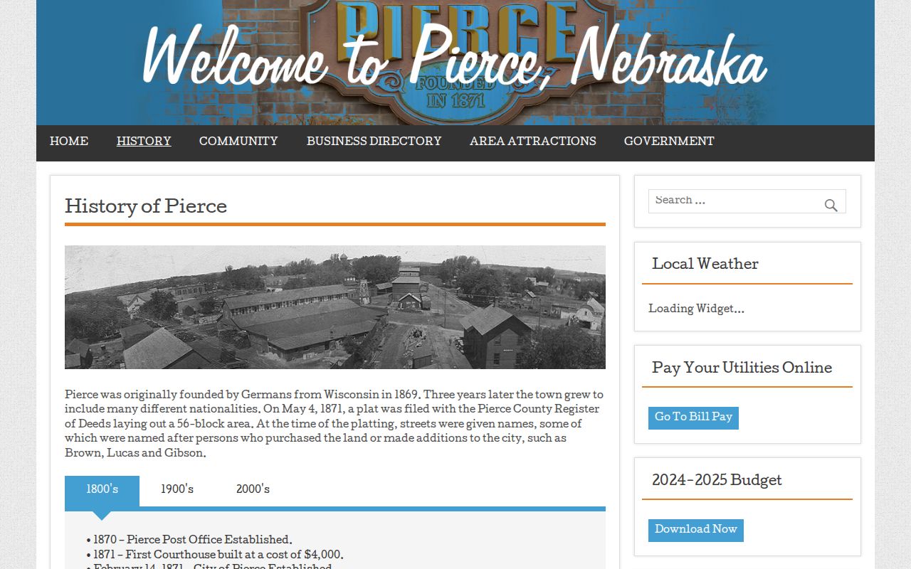 Pierce criminal history context from the official city history page