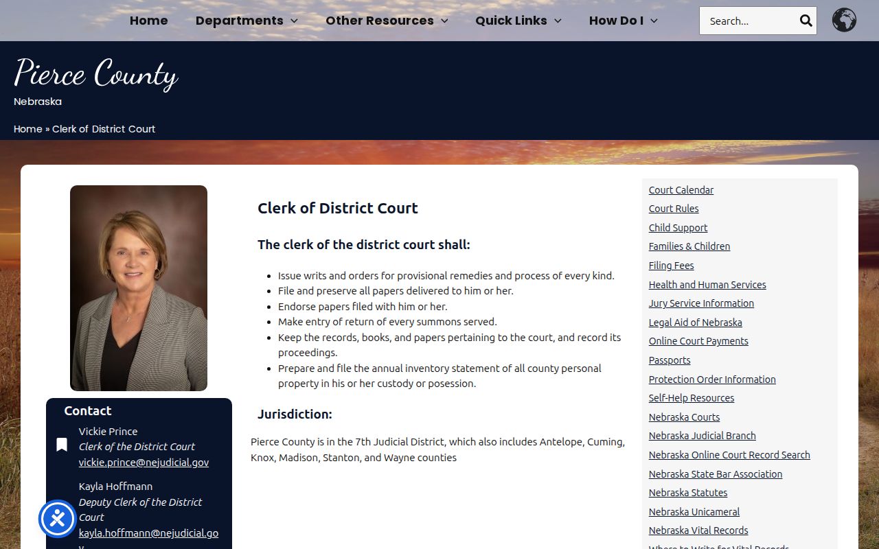 Pierce County criminal case records at the District Court clerk